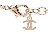Chanel Pearl Crystal Chain CC Necklace Gold