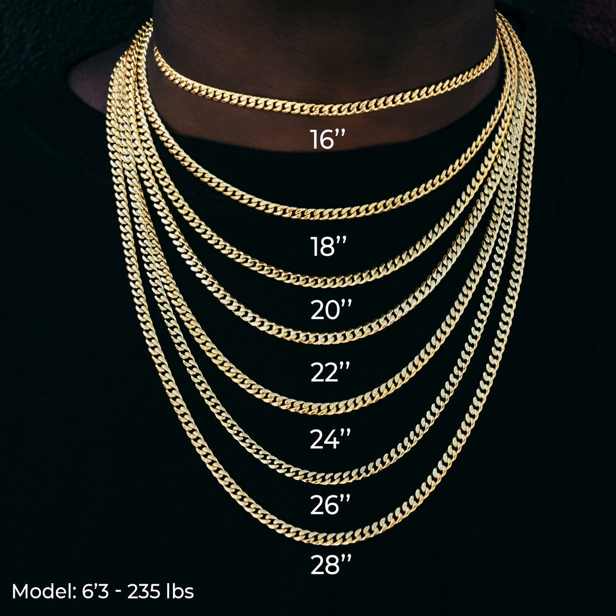 South Beach Cuban? Chain in Yellow Gold- 8mm