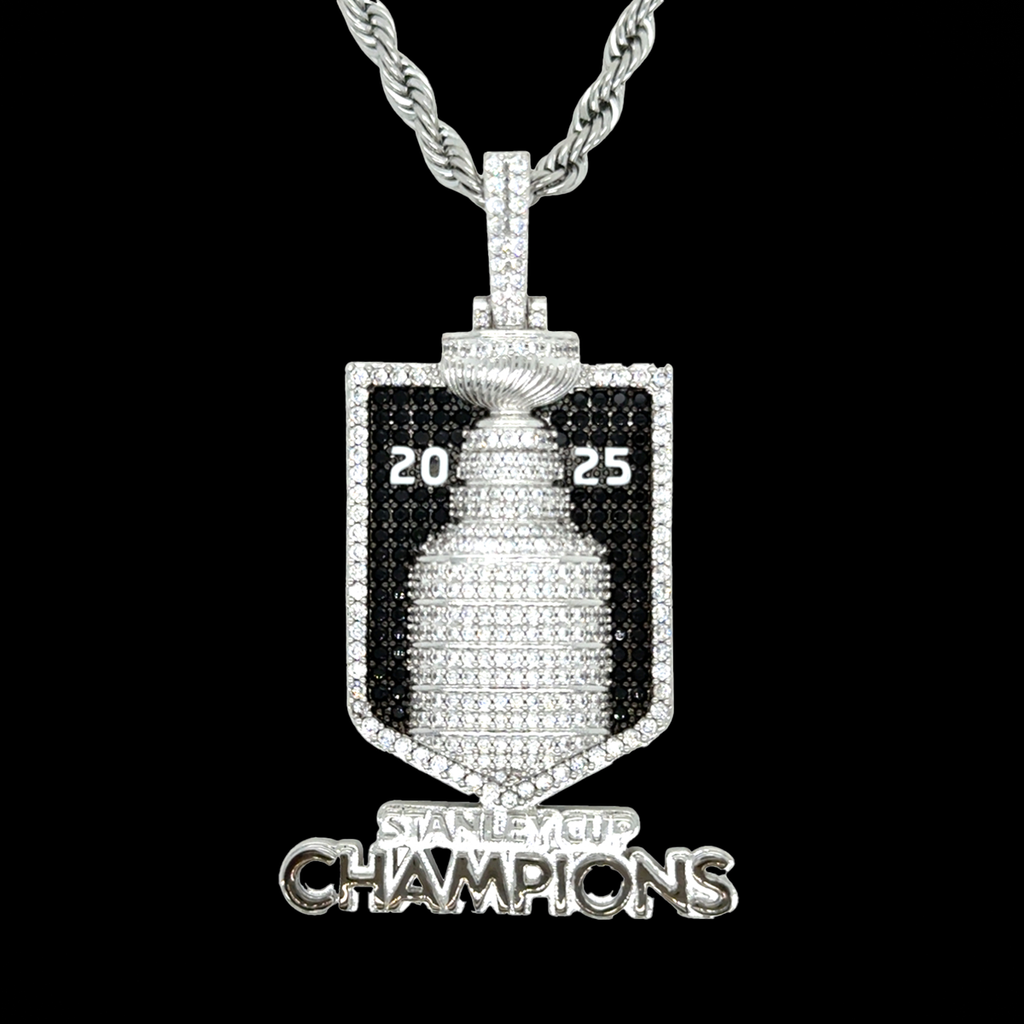 2025 Stanley Cup Official NHL Championship Pendant with 20 Rope Chain in White Gold